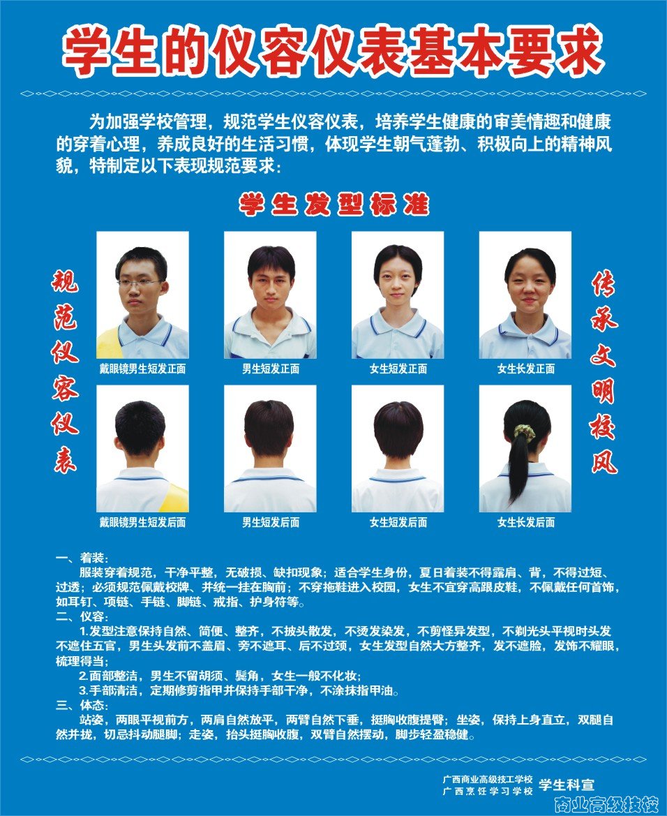 学生科出版的仪容仪表的基本要求板报1